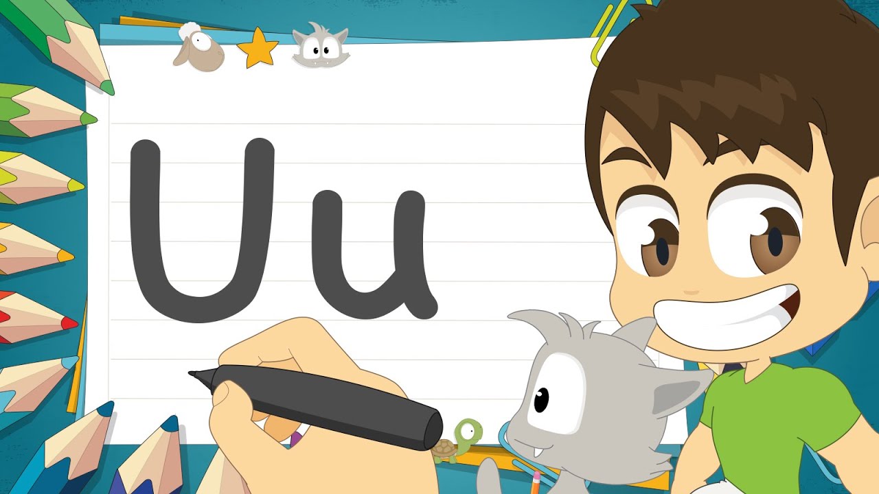 حرف (U) | تعليم كتابة حرف (U) باللغة الإنجليزية للاطفال – تعلم الحروف الإنجليزية مع زكريا