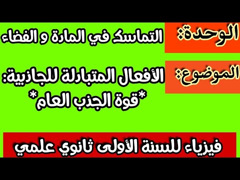 درس الأفعال المتبادلة للجاذبية: قوة الجذب العام