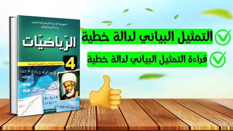 رسم وقراءة التمثيل البياني لدالة خطية رياضيات رابعة متوسط