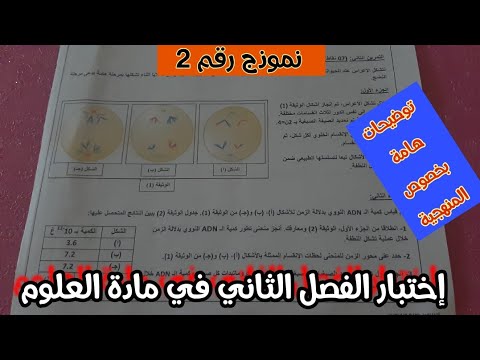عاجل:نموذج إختبار الفصل الثاني في العلوم مع توضيحات حول المنهجية