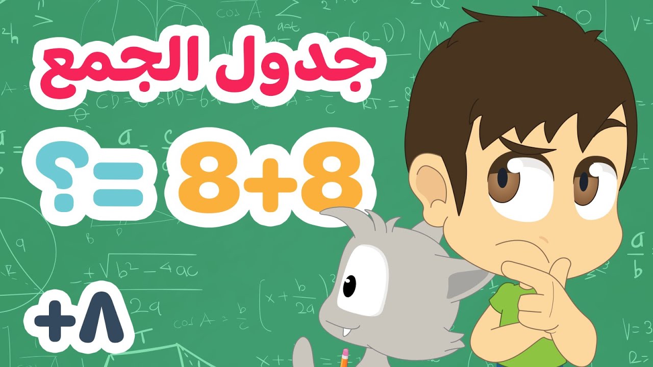 عملية الجمع ٨ | تعلم جدول الجمع بطريقة سهلة وممتعة للاطفال – تعلم الرياضيات للأطفال مع زكريا