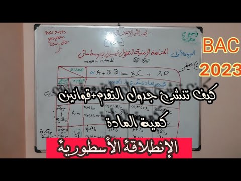 فيزياءBAC2023:طرق تعيين كمية المادة+كيفية إنشاء جدول التقدم وفق المنهجية السليمة(أول درس؛ما تراطيش)🤩