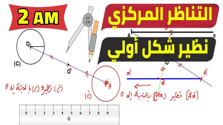 التناظر المركزي نظير شكل اولي شرح بالتفصيل للسنة الثانية متوسط