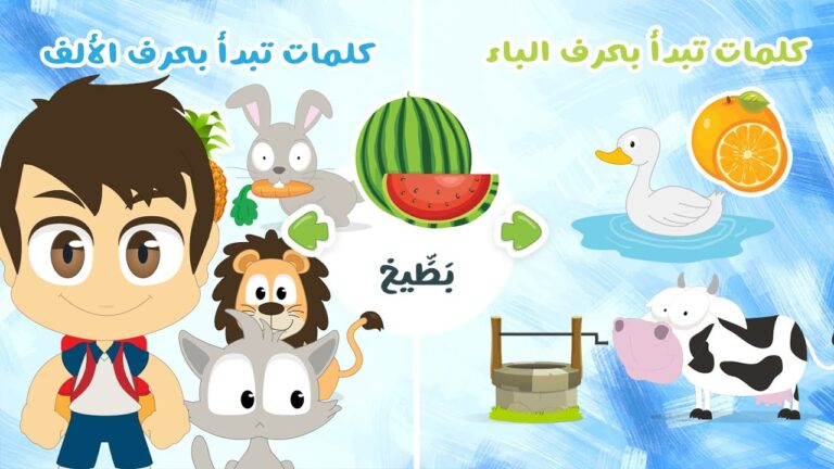 لعبة حرف الألف و حرف الباء | لعبة ضع الصورة في المكان المناسب الحلقة 4 – تعلم مع زكريا