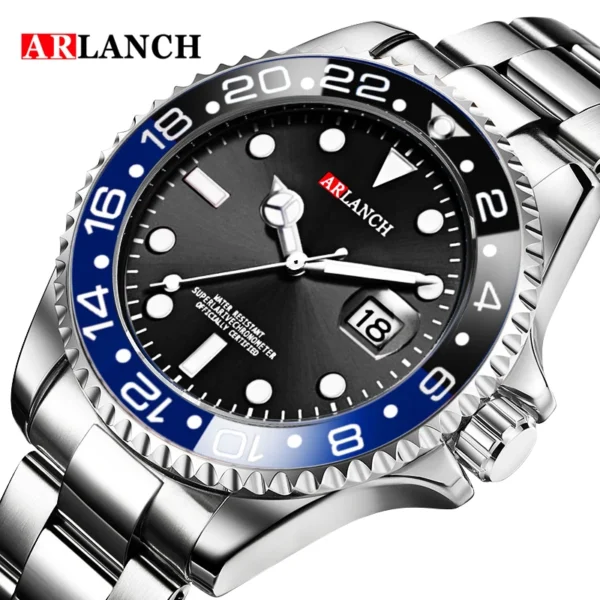 ⁦ARLANCH-Montre de sport à quartz pour homme, marque de luxe, étanche, entièrement en acier, offre spéciale⁩ - الصورة ⁦5⁩