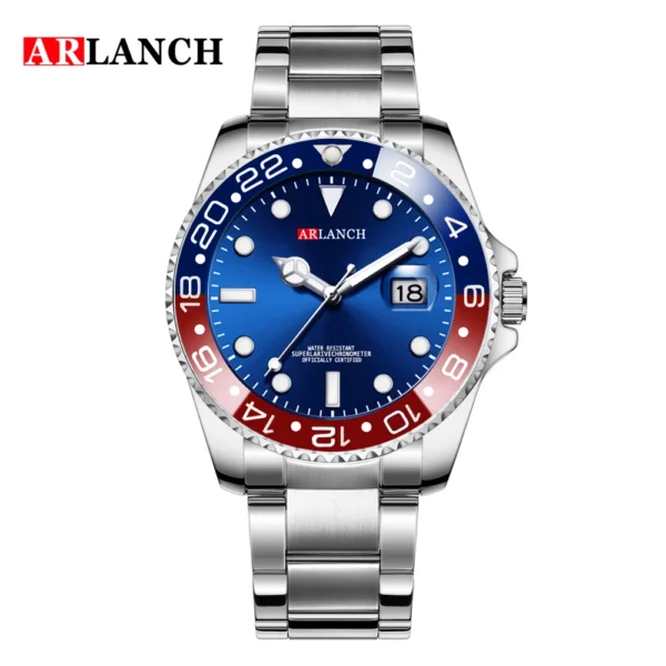 ⁦ARLANCH-Montre de sport à quartz pour homme, marque de luxe, étanche, entièrement en acier, offre spéciale⁩ - الصورة ⁦3⁩