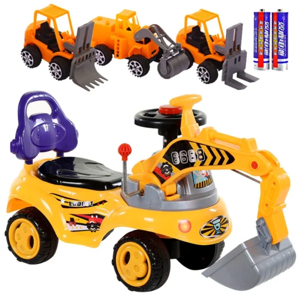 ⁦Pelle de voiture tournante, peut s'asseoir et monter, bébé, grand jouet, ingénierie musicale, jouets pour enfants de 2 à 4 ans⁩ - الصورة ⁦4⁩