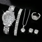 kf-S4d89ddbf603a422397d4ac00b01b23e3U-6PCS-femmes-montre-de-luxe-l-gant-alliage-montre-bracelet-en-cristal-pour-dames-cadeau-montre