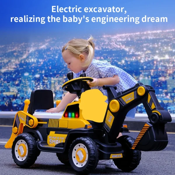 ⁦Voiture jouet électrique pour enfants, Eb peut être à distance seul et peut excaver, super grand véhicule d'ingénierie, jouet pour enfants⁩ - الصورة ⁦4⁩