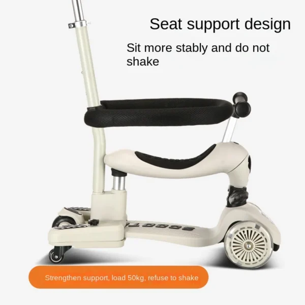 ⁦Trottinette pour enfants de 2, 3, 6 et 12 ans, bébé garçon et fille, trois en un, peut s'asseoir, rouler, glisser et pousser avec anneau de sécurité⁩ - الصورة ⁦3⁩