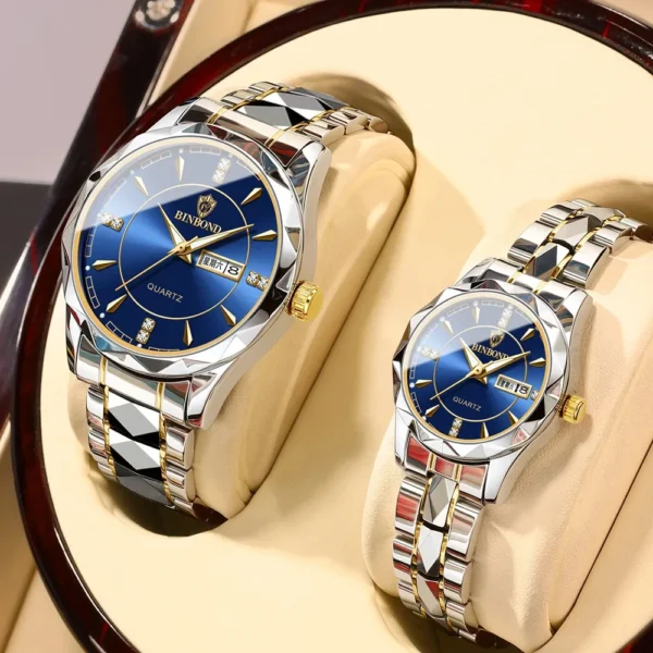 ⁦Montres de luxe en acier inoxydable pour femmes, montre-bracelet à quartz étanche pour dames, bracelet en or, cadeaux d'horloge féminine, nouvelle mode, 2024⁩ - الصورة ⁦3⁩
