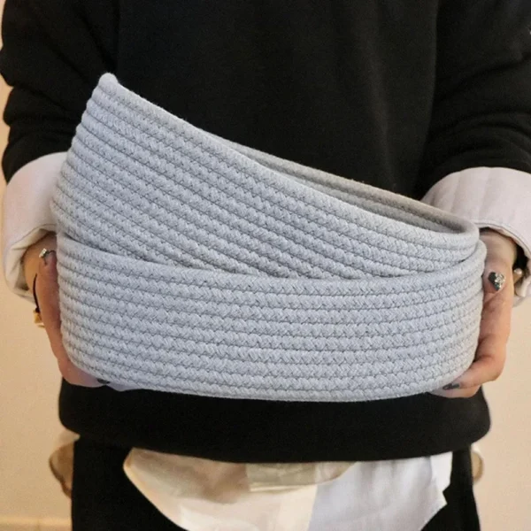 ⁦Mir de Rangement en Fil de Coton Tissé à la Main, Boîte de Bureau pour Cosmétiques, Snack, Porche, Cadeau⁩ - الصورة ⁦5⁩