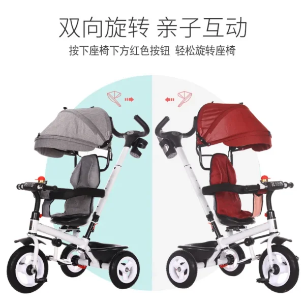 ⁦Tricycle à pousser pour bébé, vélo multimode, trottinette pour enfant, jouets à monter⁩ - الصورة ⁦4⁩