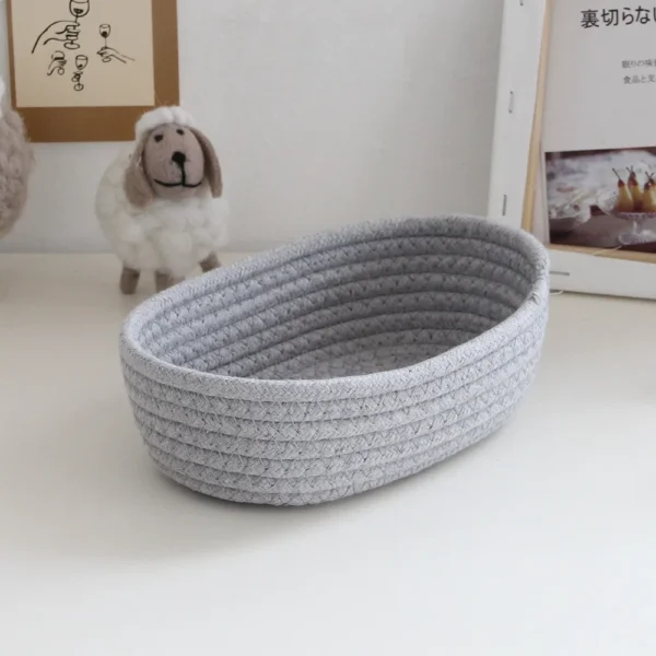 ⁦Mir de Rangement en Fil de Coton Tissé à la Main, Boîte de Bureau pour Cosmétiques, Snack, Porche, Cadeau⁩ - الصورة ⁦3⁩