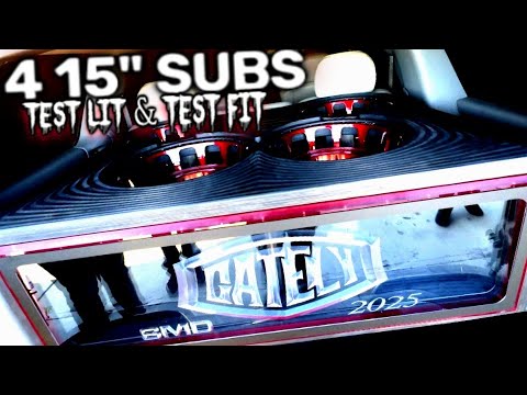 4 15″ Subs 🔊 Big Ported Box Test fit & Lit up GMC Yukon Sound System Install